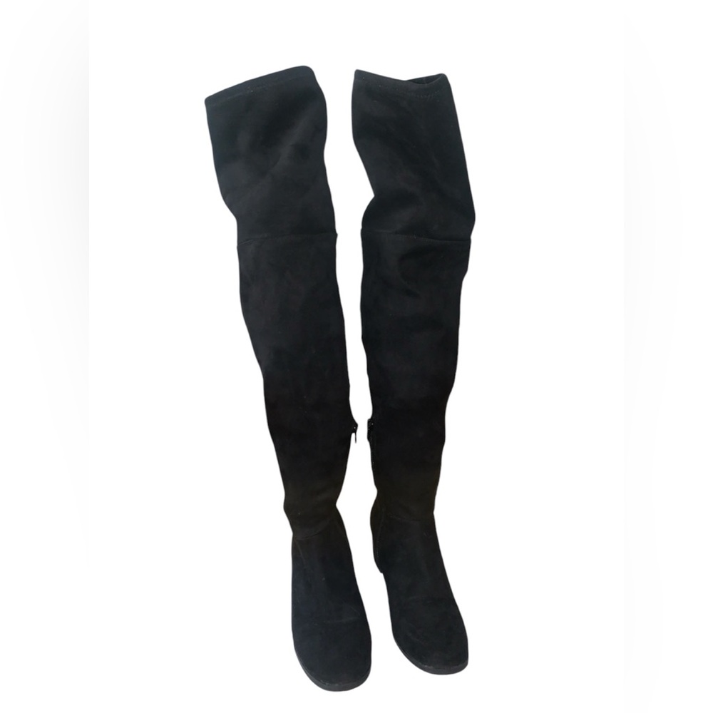 Chinese Laundry Black Felix Suedette‎ Faux Suede Over The Knee Boots Size 6 - Picture 2 of 6